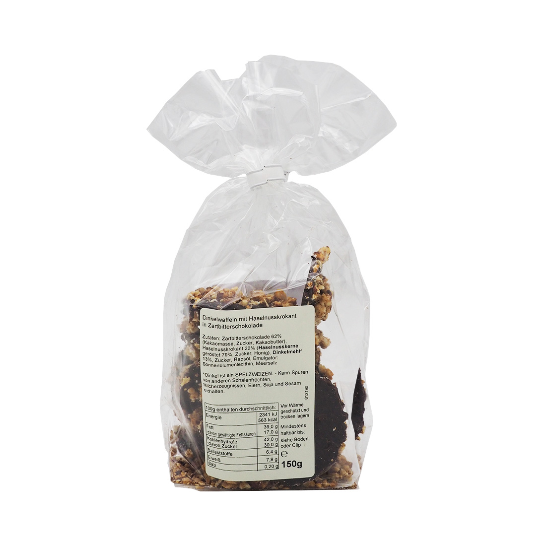 Zartbitter Dinkel Knusperwaffeln mit Haselnusskrokant – Bild 3