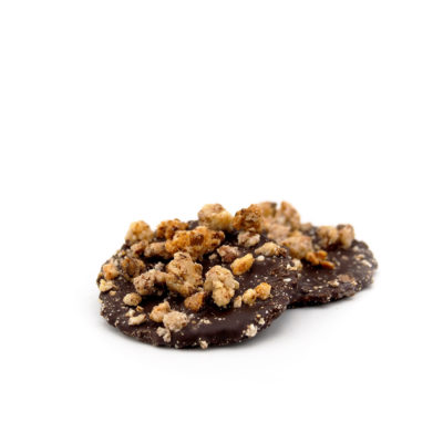 Zartbitter Dinkel Knusperwaffeln mit Haselnuss Krokant